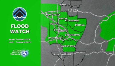 Flood Watch to go into effect for most of Western PA Sunday