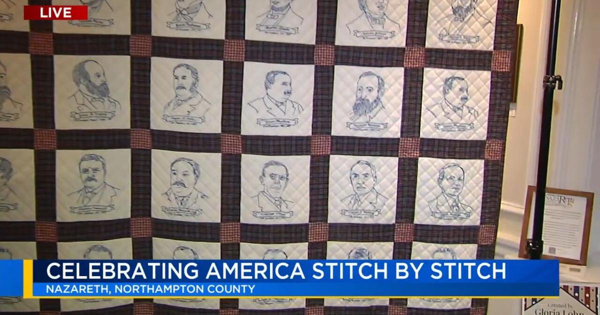 'That's my treasure': Nazareth library celebrates America's presidents, 250th anniversary stitch by stitch | Nazareth Area