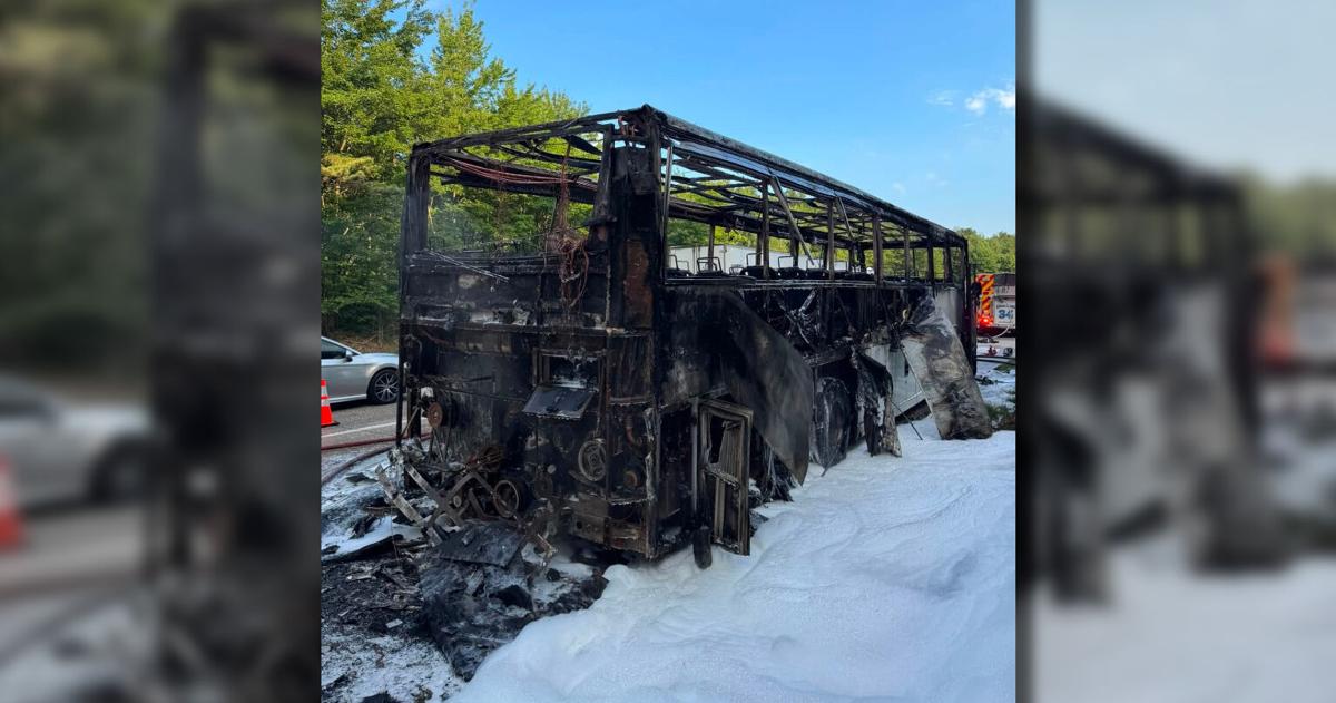 Charter bus bursts into flames on I-80 in Pocono Township | Poconos and Coal Region