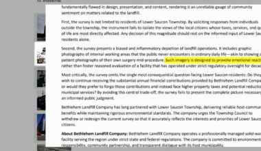 Bethlehem Landfill claims Lower Saucon community survey unfairly targets business | Bethlehem Area