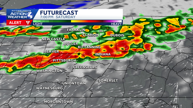 Severe Weather Alert Day: Stronger late-day storms for western PA damaging winds and flooding are the top storm threats late saturday.