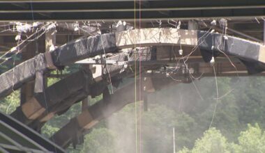 Crews begin slow demolition of Commercial Street Bridge after Parkway East closure
