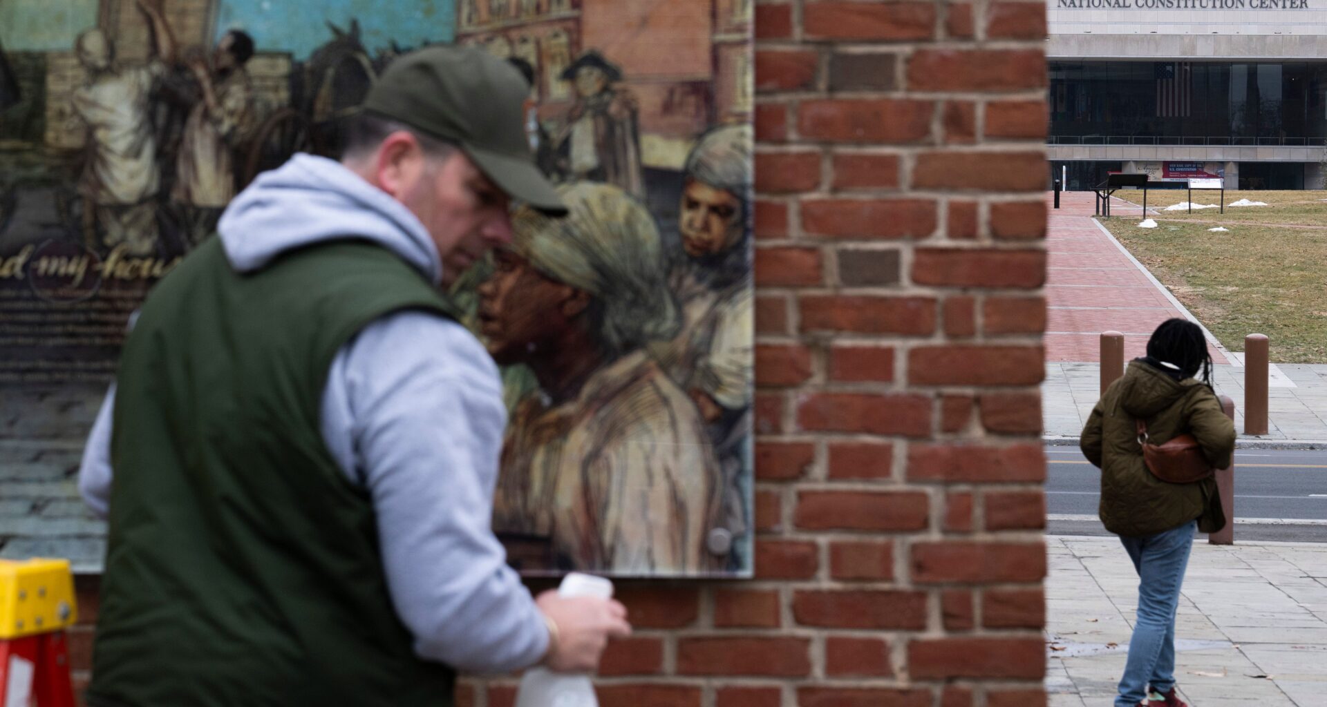 FILE - Panels that were part of an exhibit on slavery at the President's House Site in Independence National Historical Park are reinstalled, Feb. 19, 2026, in Philadelphia. (AP Photo/Joe Lamberti, File)