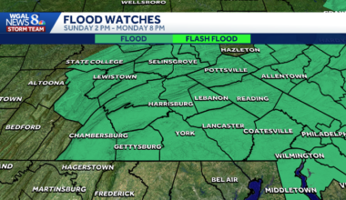 Flood watch and storm risk begin Sunday in South-Central Pennsylvania