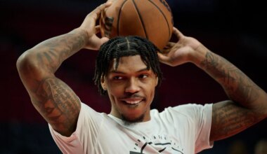 Caleb Love reacts to joining Philadelphia 76ers on a two-way deal