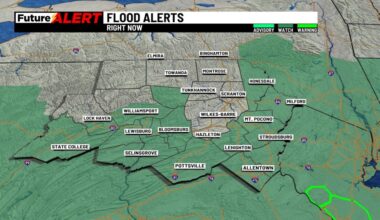Lingering rain across Pennsylvania Monday
