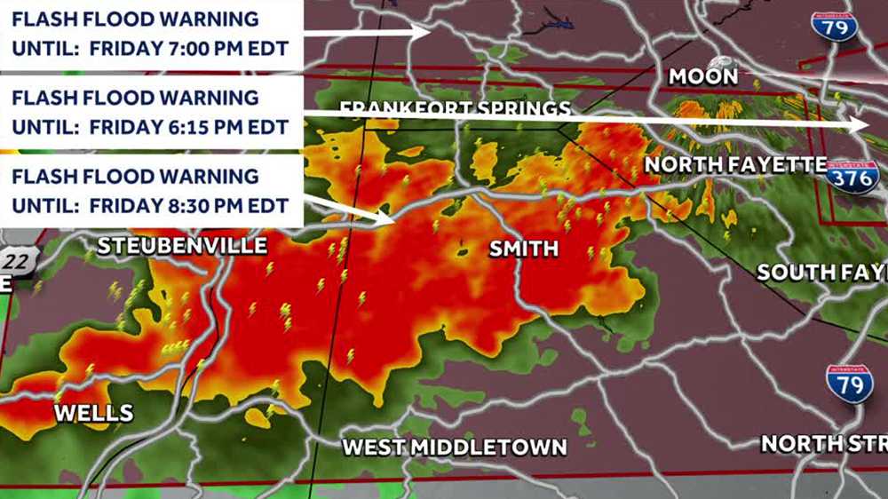Pennsylvania flash flood warning on July 10