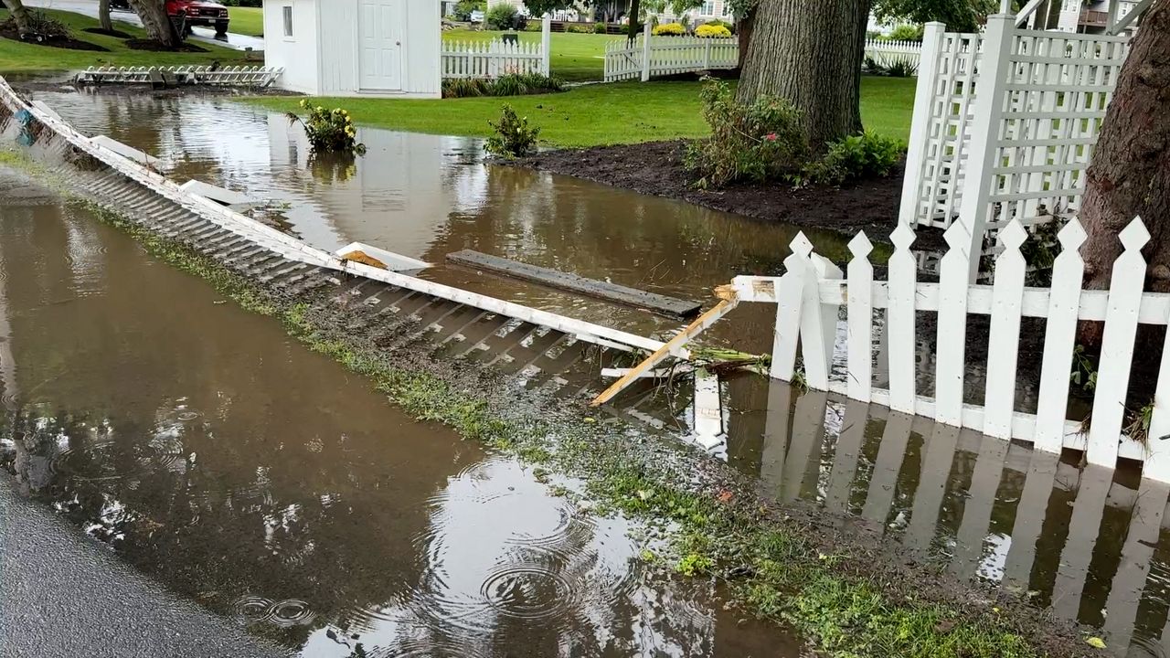 Flood damage at a Kelleys Island resident's home after Sunday night's heavy rain storm.