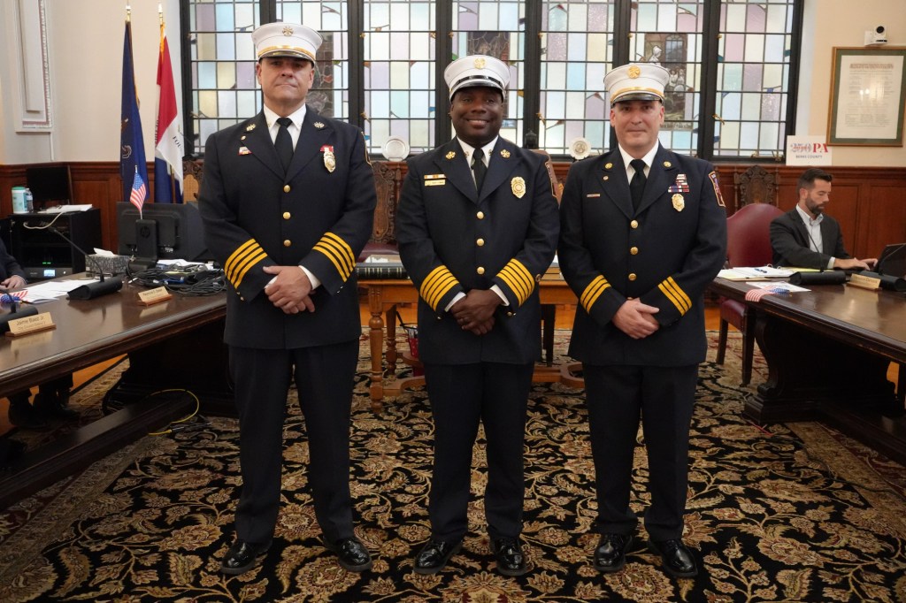 Reading swears in Fire Chief Robert Leonard II, promotes deputy chiefs