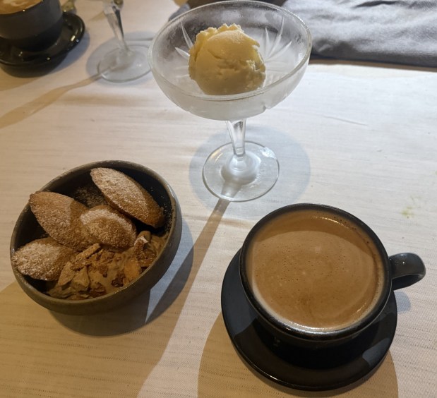 No meal is complete without capping it off with a latte and dessert, like Brown Butter and Almond Madeleines made with coffee diplomat cream and candied almonds. (PEG DEGRASSA/ DAILY TIMES)