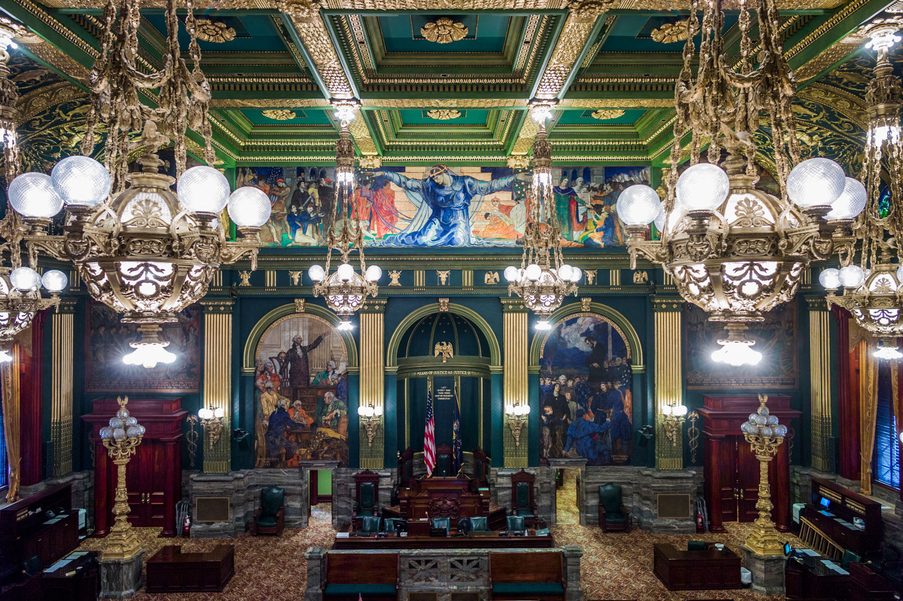 Located in the Pennsylvania Capitol, the Senate chamber is a national historic landmark.