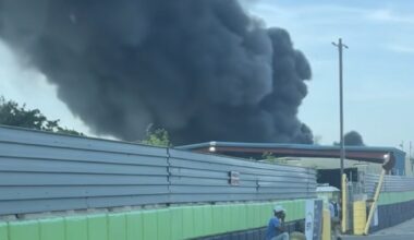 Large scrap fire burning in Darby Township