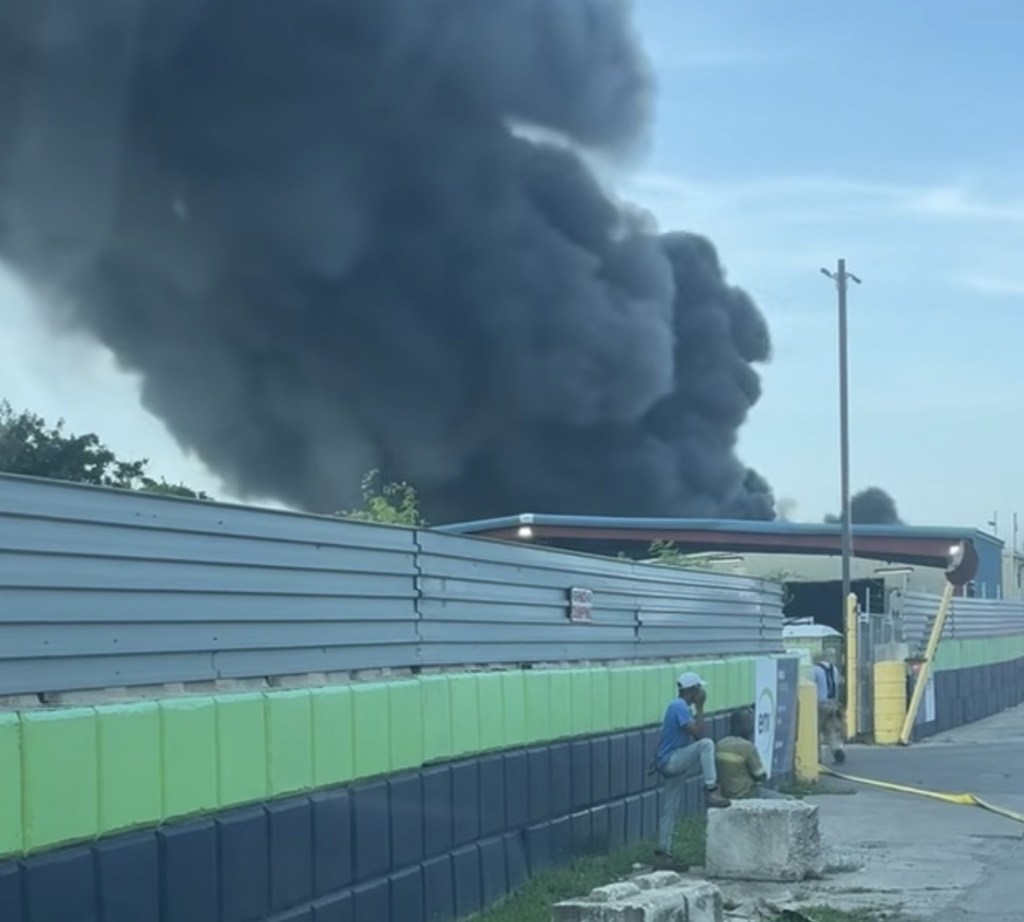 Large scrap fire burning in Darby Township