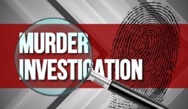 Murder investigation graphic.