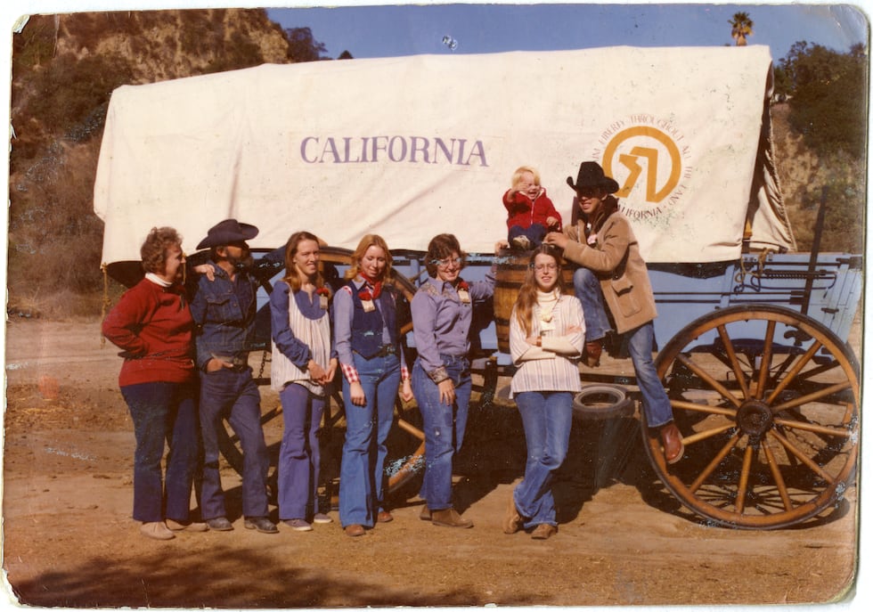 California family's farewell gathering prior to their participation in the Bicentennial Wagon...