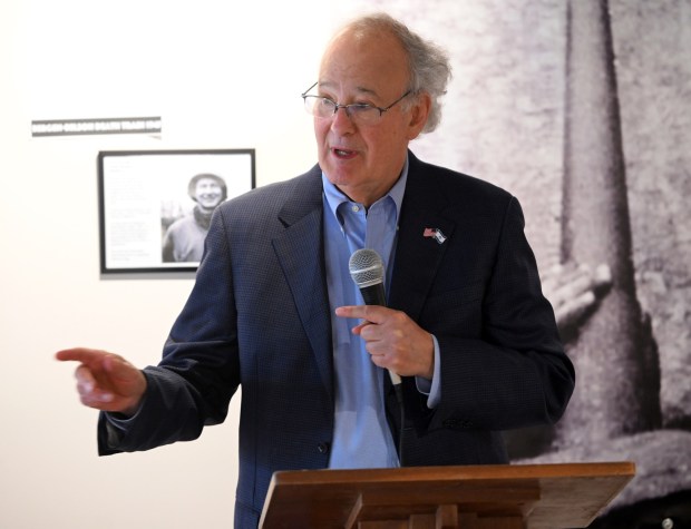 Vic Hammel help raise funding for the Berks Holocaust Education Center Museum in Mohnton. (BILL UHRICH/READING EAGLE)