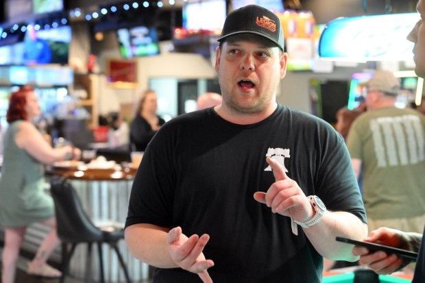 Many community programs provided by nonprofit social clubs could be at risk if legislators do not act, says Justin Mancias, president of Liberty Fire Company No. 1 social quarters.(BILL UHRICH/READING EAGLE)