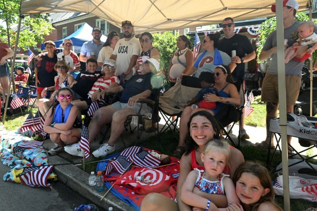 The Kraft family gathers for a reunion during Wyomissing's Independence Day Parade on Saturday, July 4, 2026. (BILL UHRICH/READING EAGLE)
