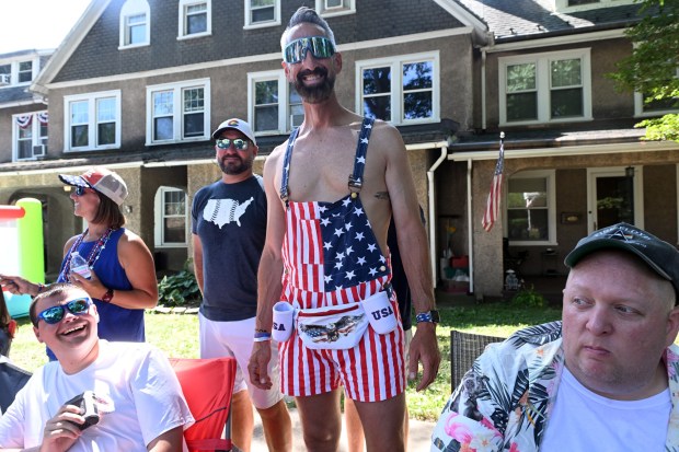 Bill Keim of Shillington keeps cool during Wyomissing's Independence Day Parade on Saturday, July 4, 2026. (BILL UHRICH/READING EAGLE)