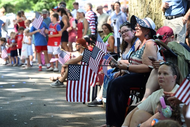 Flag waving is a big part of the Wyomissing's Independence Day Parade on Saturday, July 4, 2026. (BILL UHRICH/READING EAGLE)