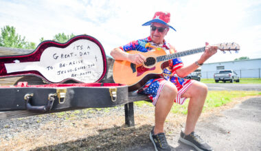 Peckville man plays music at farmers market