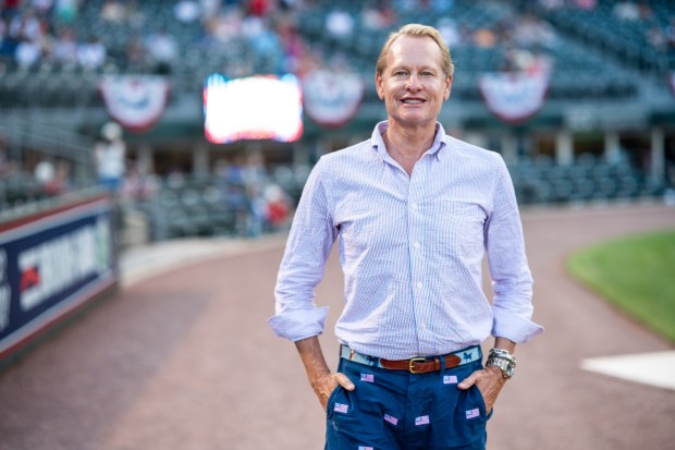 Allentown native and award-winning TV personality and designer Carson Kressley takes a picture Friday, July 3, 2026, during the Liberty Ignited celebration marking America's 250th birthday at Coca-Cola Park in Allentown. (Jonathan Broady/Special to The Morning Call)