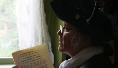 Preparing to read the Declaration of Independence at Easton Heritage Day
