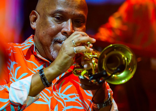 Grupo Niche performs Thursday, July 30, 2026, on Musikfest's Wind Creek Steel Stage at PNC Plaza in Bethlehem. Grupo Niche is a Colombian salsa orchestra formed in 1979 that is widely recognized by critics and audiences as one of the most successful Latin music groups of the last four decades. Thursday was preview night at Musikfest, which runs through Aug. 9. (April Gamiz/The Morning Call)