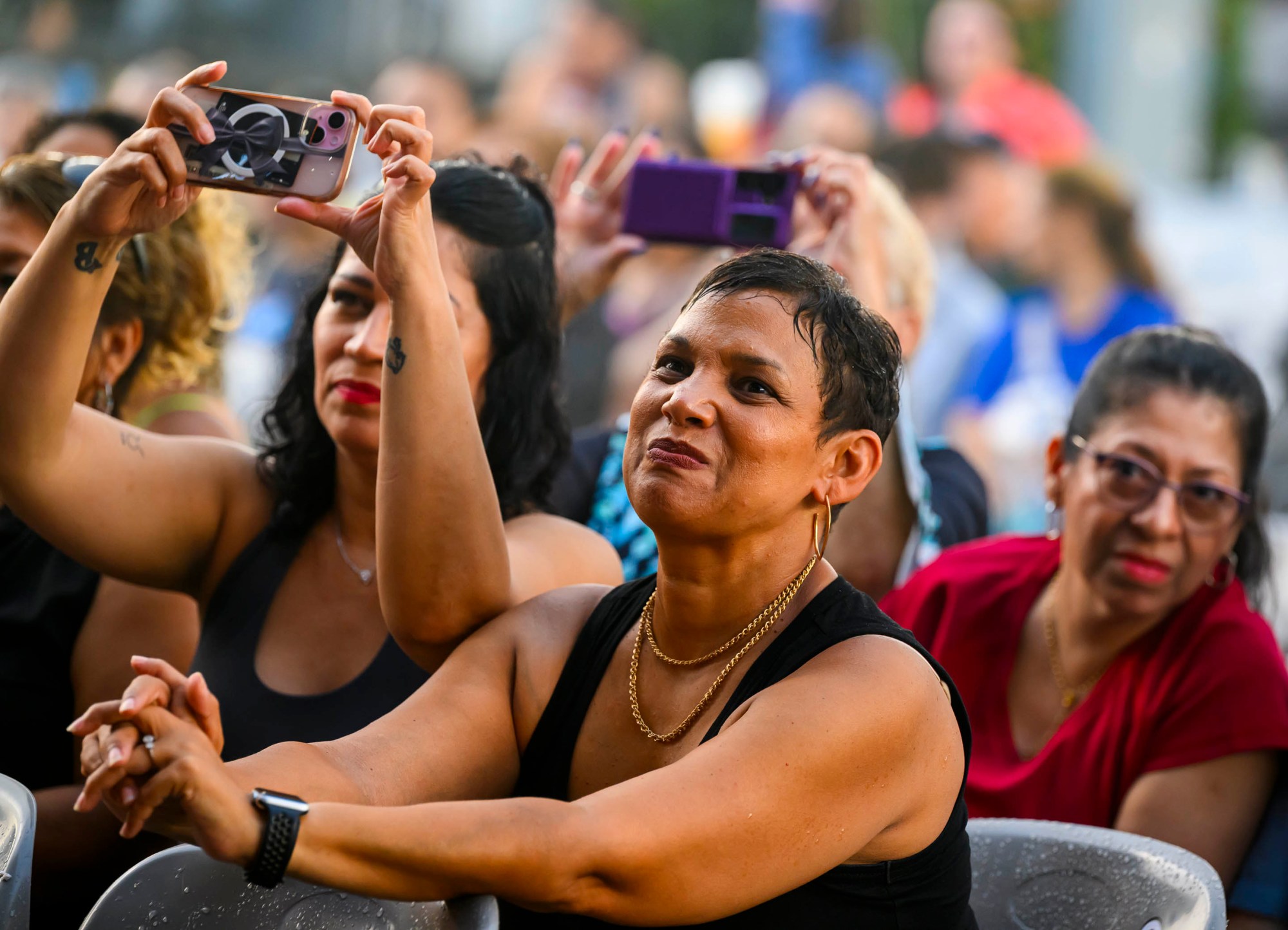 Grupo Niche performs Thursday, July 30, 2026, on Musikfest's Wind Creek Steel Stage at PNC Plaza in Bethlehem. Grupo Niche is a Colombian salsa orchestra formed in 1979 that is widely recognized by critics and audiences as one of the most successful Latin music groups of the last four decades. Thursday was preview night at Musikfest, which runs through Aug. 9. (April Gamiz/The Morning Call)