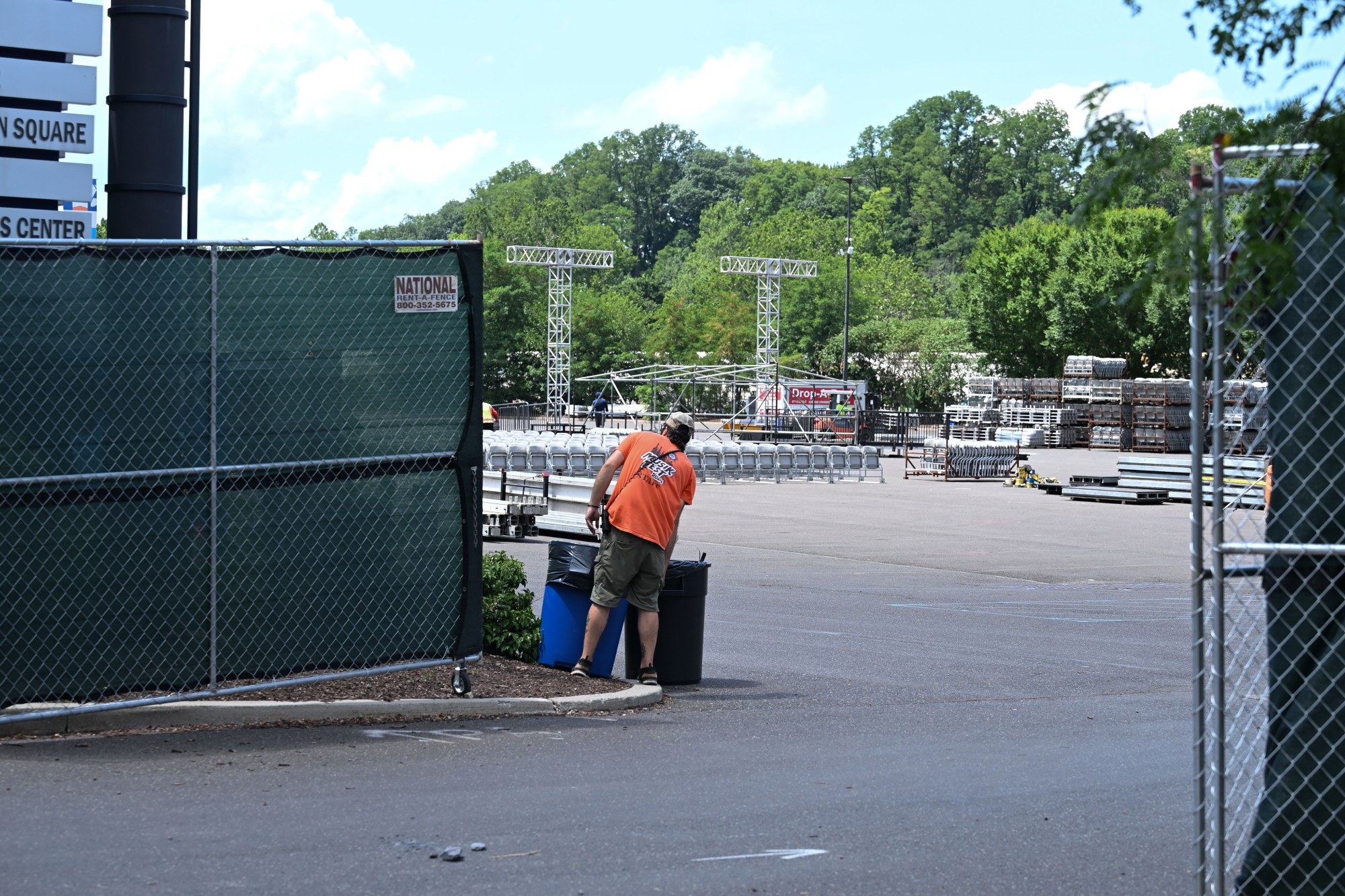 PNC Plaza plays host to preparations for MusikFest Wednesday, July 22, 2026, in Bethlehem. The 10-day, free music festival in both North and South Side Bethlehem runs July 31-Aug. 9. (Jon Chiu/The Morning Call)