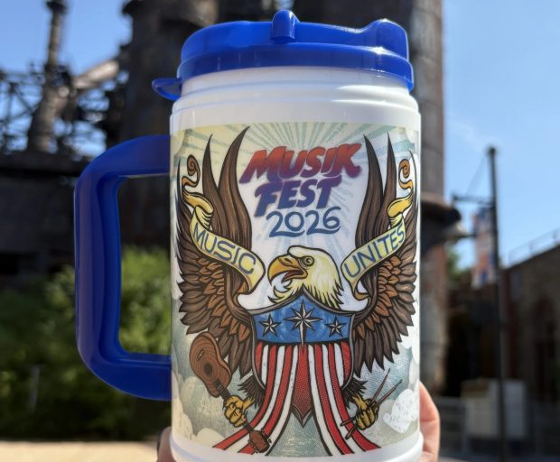 The 2026 version of the Musikfest mug will soon be sealed in a time capsule for decades as part of the America 250 celebrations. (Photo courtesy of ArtsQuest)