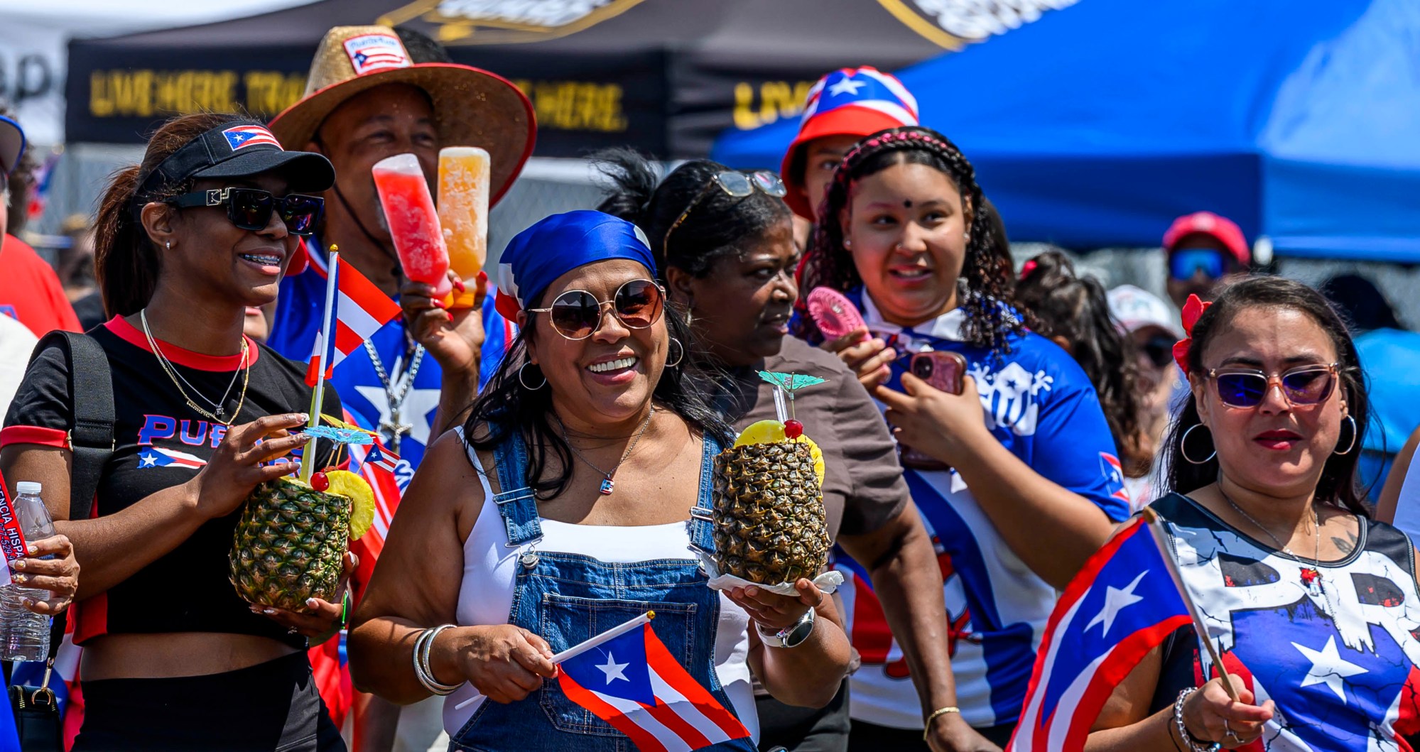 People celebrate during the annual Lehigh Valley Puerto Rican Day Festival on Sunday, July 19, 2026, at the Allentown Fairgrounds. The day's festivities, sponsored by Puertorrican Cultural Preservation, also included raising the Puerto Rican flag and a parade. (April Gamiz/The Morning Call)