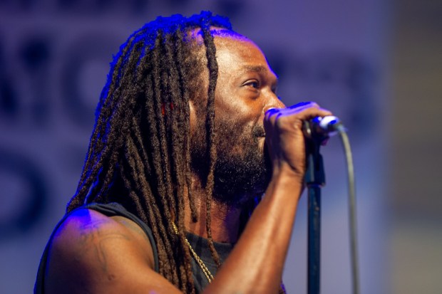 Grammy-nominated contemporary reggae singer-songwriter Jesse Royal performs at the One Earth Festival Global Music and Culture Festival at SteelStacks on Saturday, July 11, 2026. (Jonathan Broady/Special to The Morning Call)