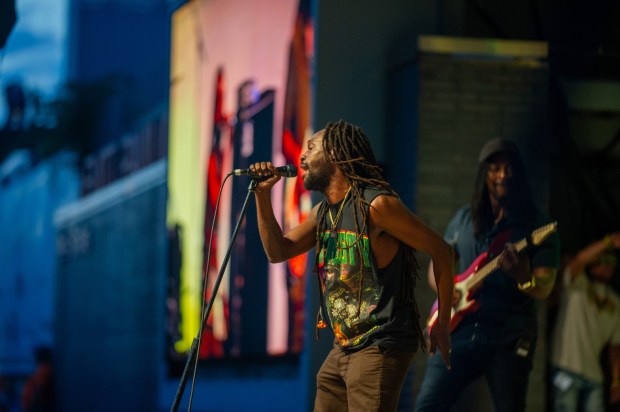 Grammy-nominated contemporary reggae singer-songwriter Jesse Royal performs at the One Earth Festival Global Music and Culture Festival at SteelStacks on Saturday, July 11, 2026. (Jonathan Broady/Special to The Morning Call)