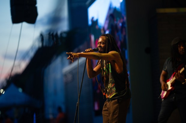 Grammy-nominated contemporary reggae singer-songwriter Jesse Royal performs at the One Earth Festival Global Music and Culture Festival at SteelStacks on Saturday, July 11, 2026. (Jonathan Broady/Special to The Morning Call)