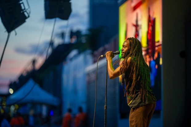 Grammy-nominated contemporary reggae singer-songwriter Jesse Royal performs at the One Earth Festival Global Music and Culture Festival at SteelStacks on Saturday, July 11, 2026. (Jonathan Broady/Special to The Morning Call)