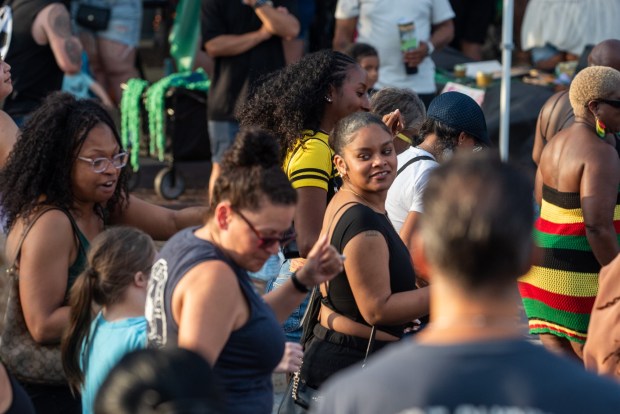 Festivalgoers enjoy the sights and sounds of the One Earth Festival Global Music and Culture Festival at SteelStacks on Saturday July 11 2026. The fifth annual festival, presented by ArtsQuest in partnership with Movement Moves Media, celebrates global music, culture and community. (Jonathan Broady/Special to The Morning Call)