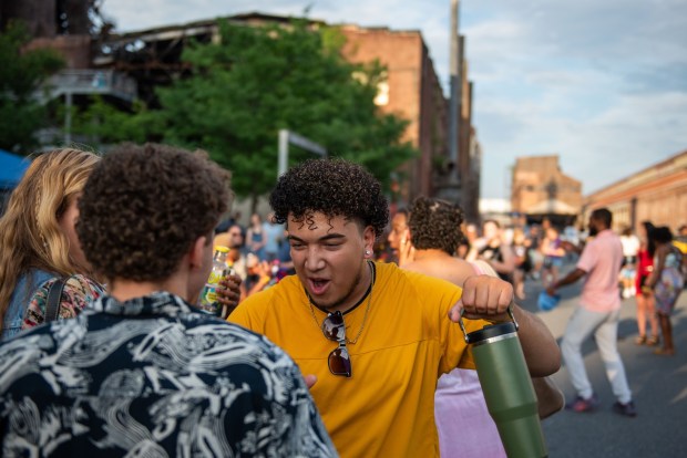Festivalgoers enjoy the sights and sounds of the One Earth Festival Global Music and Culture Festival at SteelStacks on Saturday July 11 2026. The fifth annual festival, presented by ArtsQuest in partnership with Movement Moves Media, celebrates global music, culture and community. (Jonathan Broady/Special to The Morning Call)