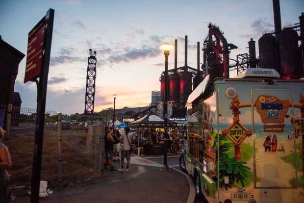 Festivalgoers enjoy the sights and sounds of the One Earth Festival Global Music and Culture Festival at SteelStacks on Saturday July 11 2026. The fifth annual festival, presented by ArtsQuest in partnership with Movement Moves Media, celebrates global music, culture and community. (Jonathan Broady/Special to The Morning Call)