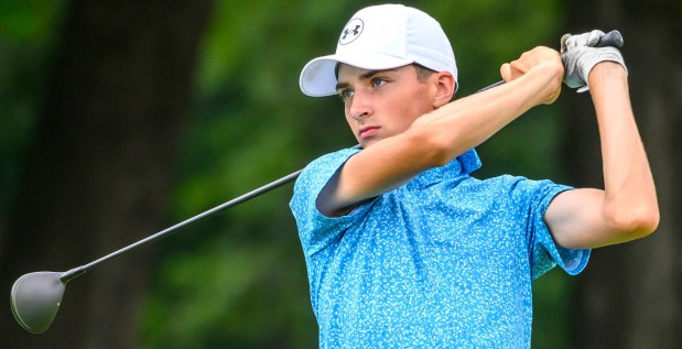 Nazareth junior Dane Mohap competes Tuesday, July 21, 2026, during the U.S Junior Amateur golf tournament at Saucon Valley Country Club's Old Course and Grace Course in Upper Saucon Township. (April Gamiz/The Morning Call)