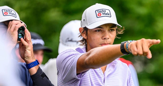 Charlie Woods, Tiger Woods' son, competes Tuesday, July 21, 2026, during the U.S Junior Amateur golf tournament at Saucon Valley Country Club's Old Course and Grace Course in Upper Saucon Township. (April Gamiz/The Morning Call)