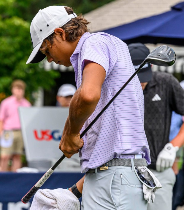 Charlie Woods, Tiger Woods' son, competes Tuesday, July 21, 2026, during the U.S Junior Amateur golf tournament at Saucon Valley Country Club's Old Course and Grace Course in Upper Saucon Township. (April Gamiz/The Morning Call)