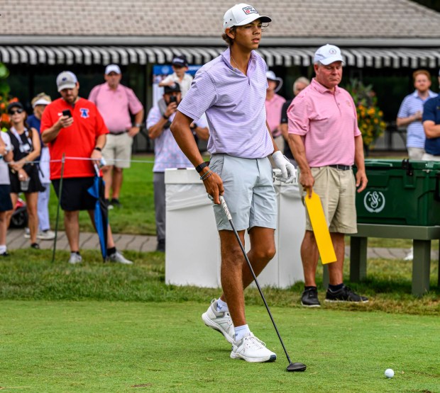 Charlie Woods, Tiger Woods' son, competes Tuesday, July 21, 2026, during the U.S Junior Amateur golf tournament at Saucon Valley Country Club's Old Course and Grace Course in Upper Saucon Township. (April Gamiz/The Morning Call)