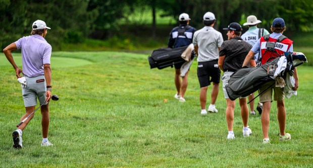 Charlie Woods, Tiger Woods' son, competes Tuesday, July 21, 2026, during the U.S Junior Amateur golf tournament at Saucon Valley Country Club's Old Course and Grace Course in Upper Saucon Township. (April Gamiz/The Morning Call)