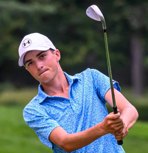 Nazareth junior Dane Mohap competes Tuesday, July 21, 2026, during the U.S Junior Amateur golf tournament at Saucon Valley Country Club's Old Course and Grace Course in Upper Saucon Township. (April Gamiz/The Morning Call)