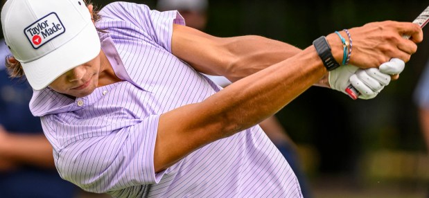 Charlie Woods, Tiger Woods' son, competes Tuesday, July 21, 2026, during the U.S Junior Amateur golf tournament at Saucon Valley Country Club's Old Course and Grace Course in Upper Saucon Township. (April Gamiz/The Morning Call)