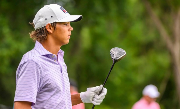 Charlie Woods, Tiger Woods' son, competes Tuesday, July 21, 2026, during the U.S Junior Amateur golf tournament at Saucon Valley Country Club's Old Course and Grace Course in Upper Saucon Township. (April Gamiz/The Morning Call)