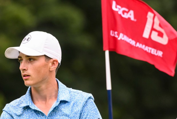 Nazareth junior Dane Mohap competes Tuesday, July 21, 2026, during the U.S Junior Amateur golf tournament at Saucon Valley Country Club's Old Course and Grace Course in Upper Saucon Township. (April Gamiz/The Morning Call)