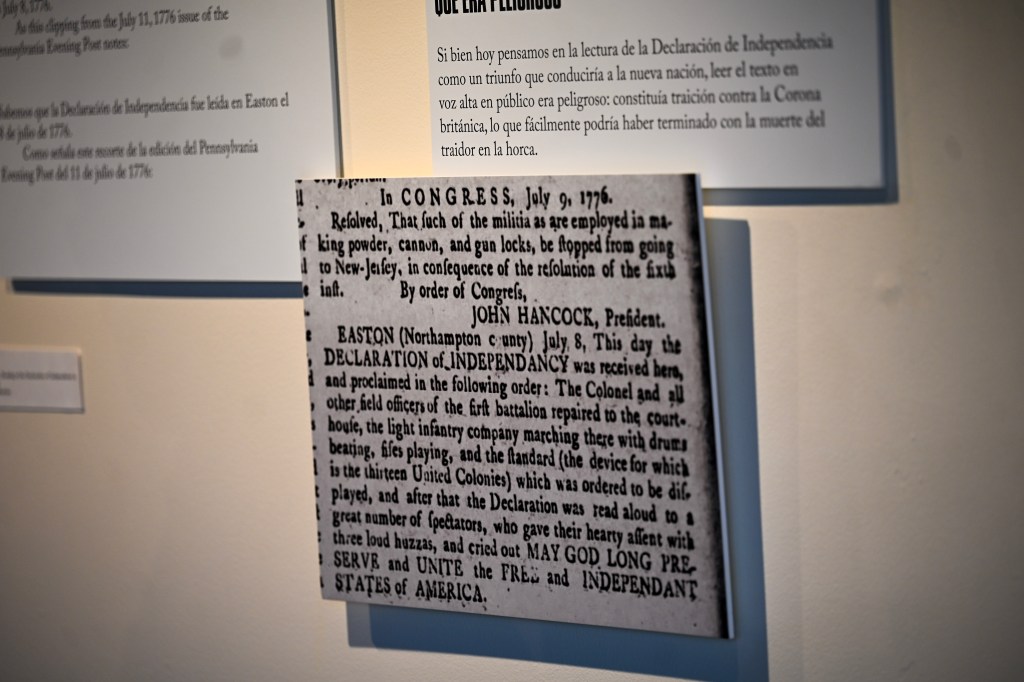 Exhibit questions Easton reading of Declaration of Independence