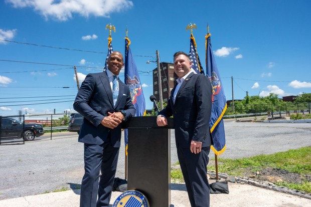 U.S. Housing and Urban Development Secretary Scott Turner takes a tour Wednesday, July 8, 2026, of the Adams Street area of Bethlehem. Turner was accompanied by U.S. Rep. Ryan Mackenzie, R-7th District. Turner was in the area to discuss HUD programs involving opportunity zones, housing affordability and community investment. (Jonathan Broady/Special to The Morning Call)